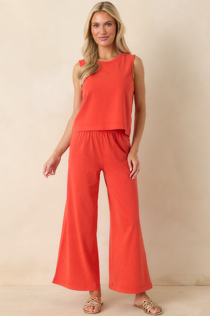 Z Supply Scout Poppy Red Cotton Jersey Pants