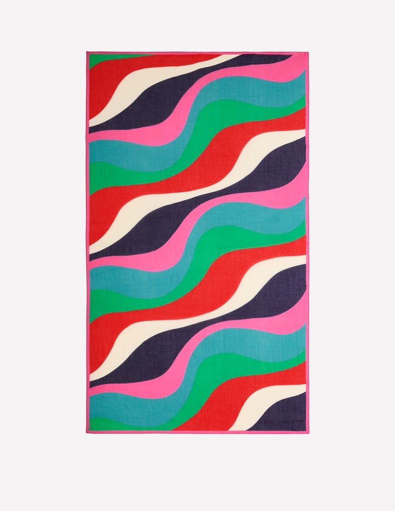 Printed Sarong Scarf-Multi, Rhythmic Wave