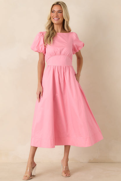 Using The Good China Pink Cotton Puff Sleeve Mini Dress