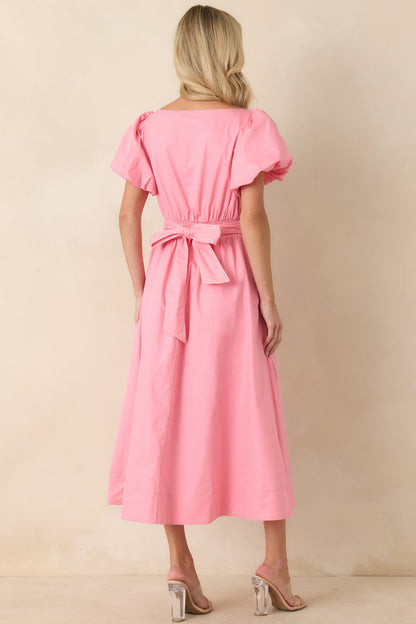 Using The Good China Pink Cotton Puff Sleeve Mini Dress