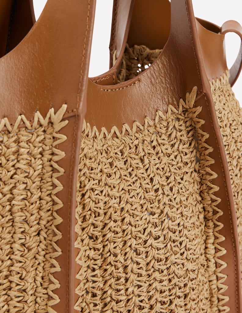 Mini Straw Tote-Natural