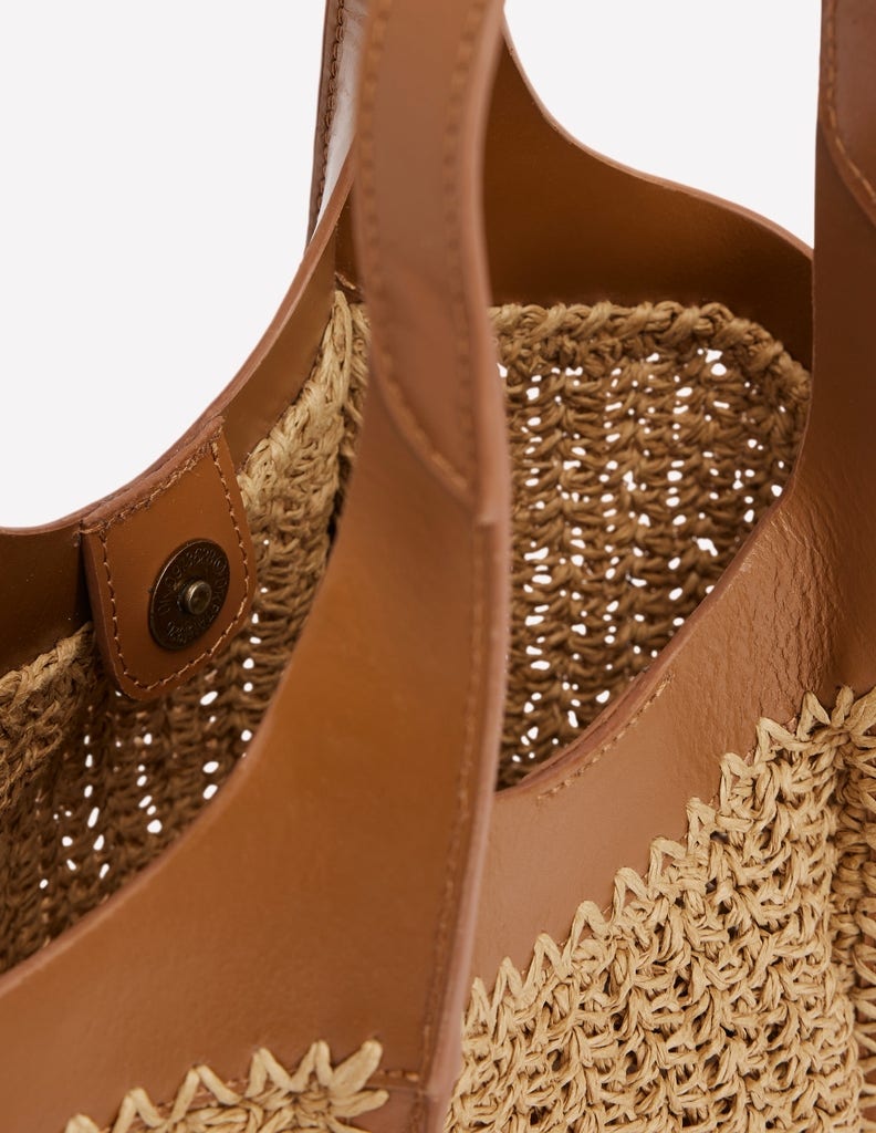 Mini Straw Tote-Natural