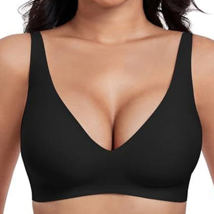💜💜Jelly Wireless Womens Comfortable Wireless Bras Push Up Bralettes Seamless Tshirts Bras Deep V Everyday Bras