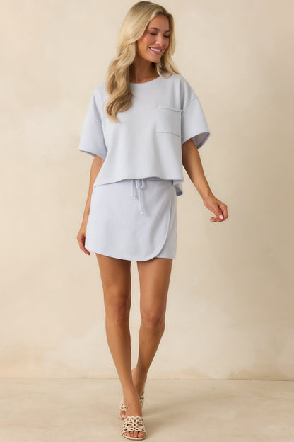 The Fun Part Light Blue Wrap Mini Skort
