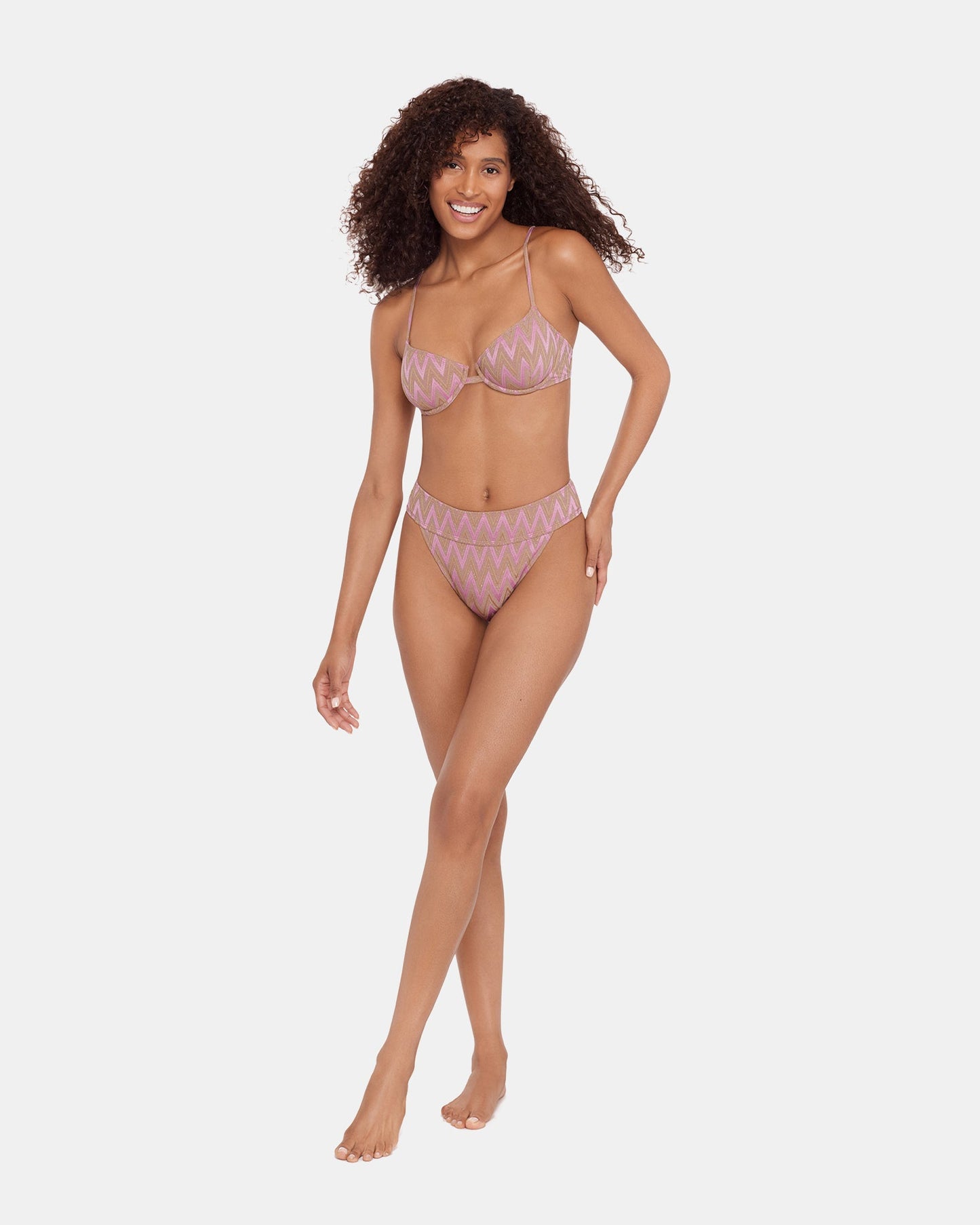 CHEVRON SHINE BIKINI BOTTOM PURPLE