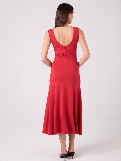 Maria Ruffle Dress - Cherry