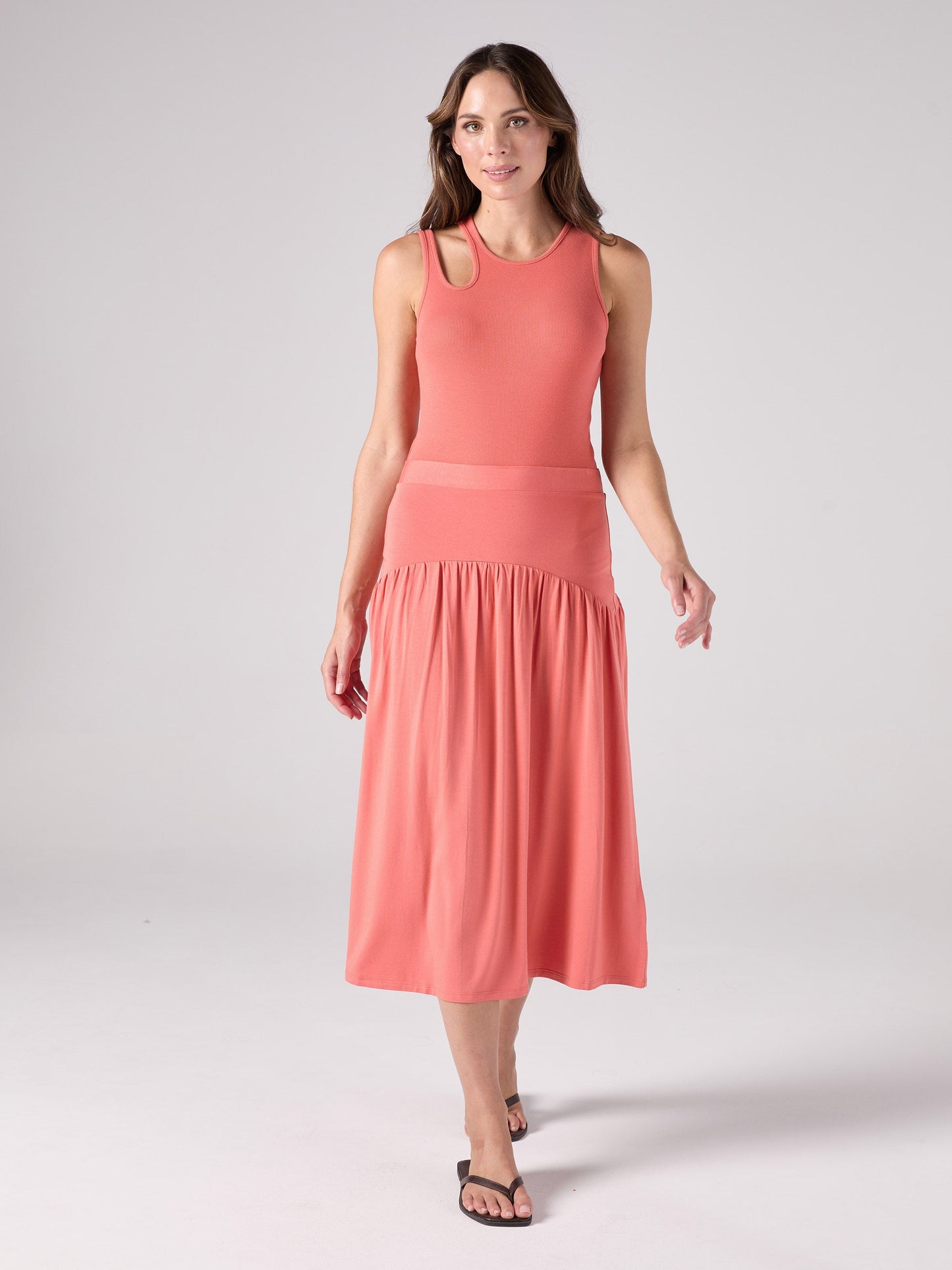 Cut Out Rib Tank - Sienna