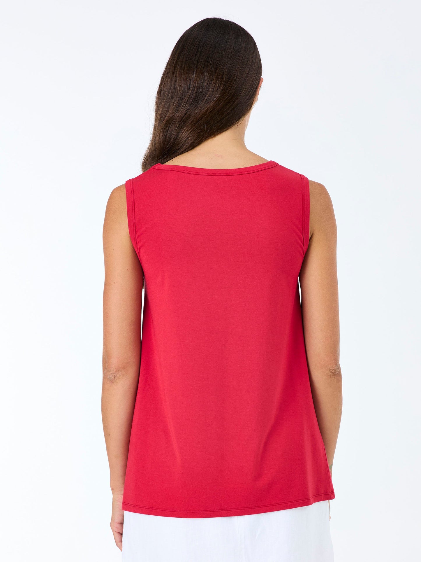 V Neck Swing Top - Cherry