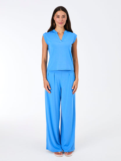 Nero Placket Tee - Cobalt Blue