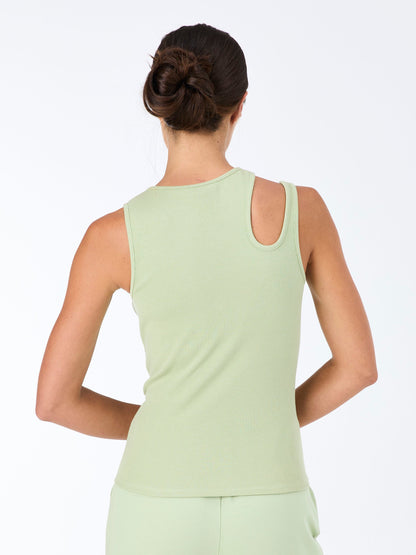 Cut Out Rib Tank - Matcha