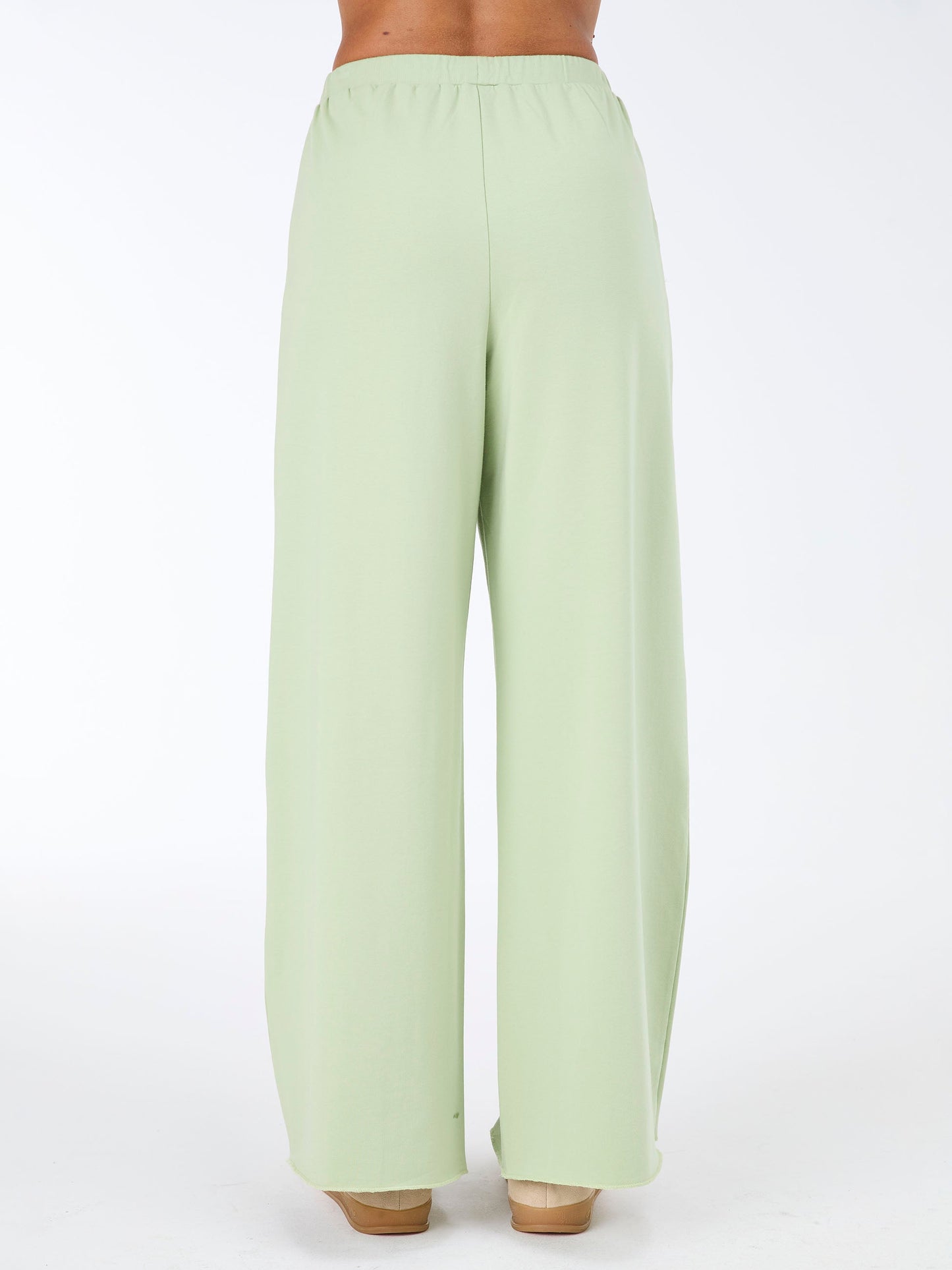 Classic Wide Leg Sweat Pants - Matcha Green