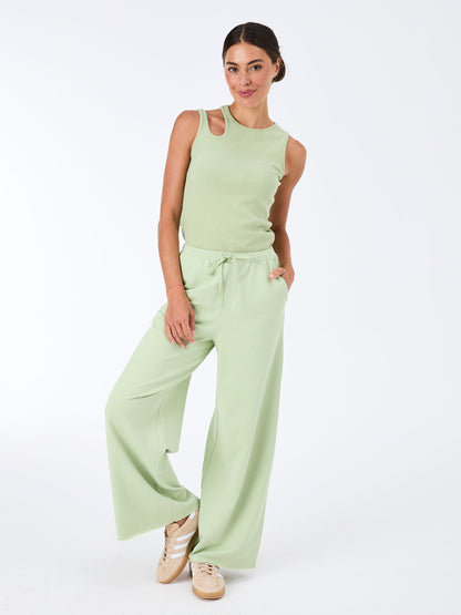Classic Wide Leg Sweat Pants - Matcha Green