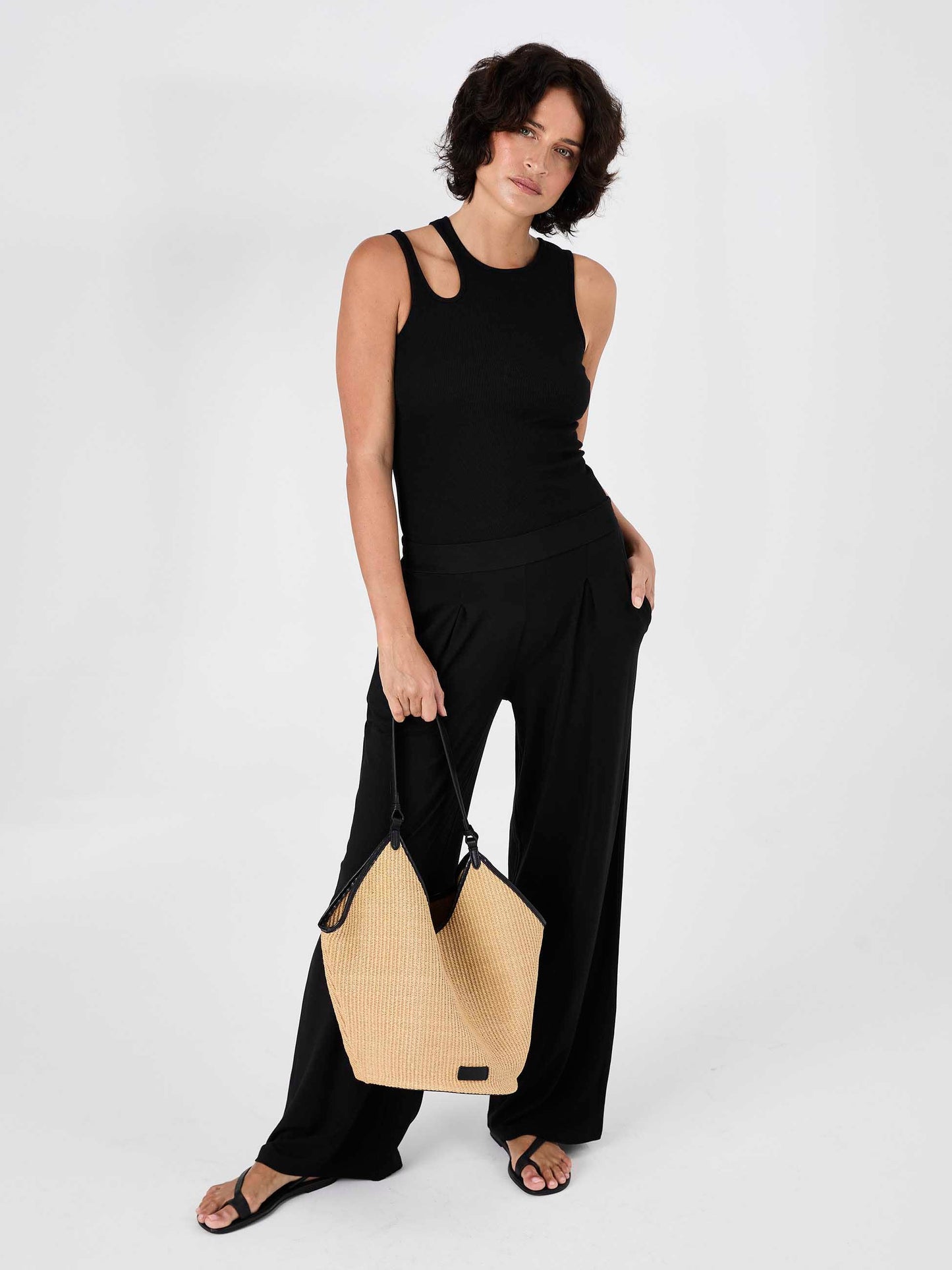 Emery Wide Leg Pants - Black