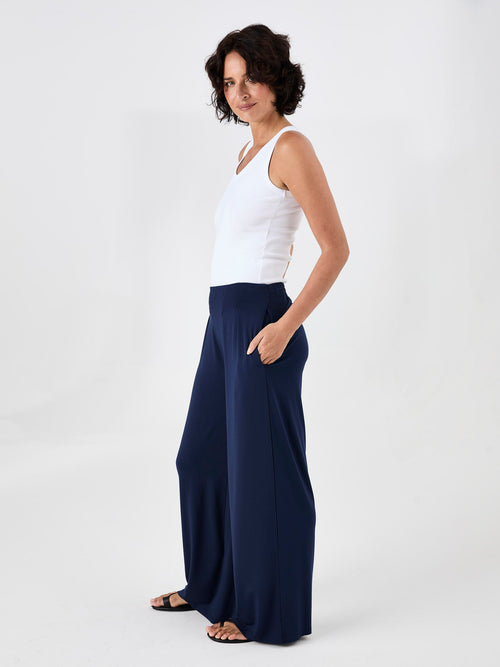 Emery Wide Leg Pants - Navy