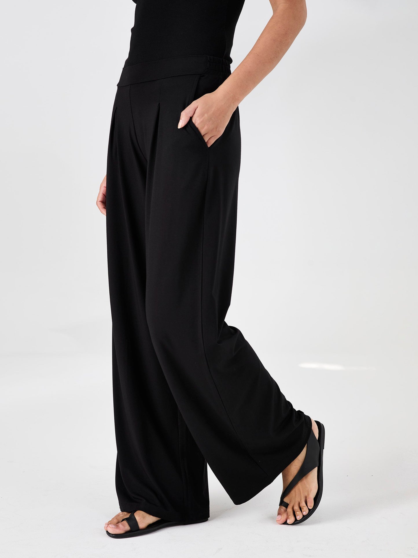 Emery Wide Leg Pants - Black