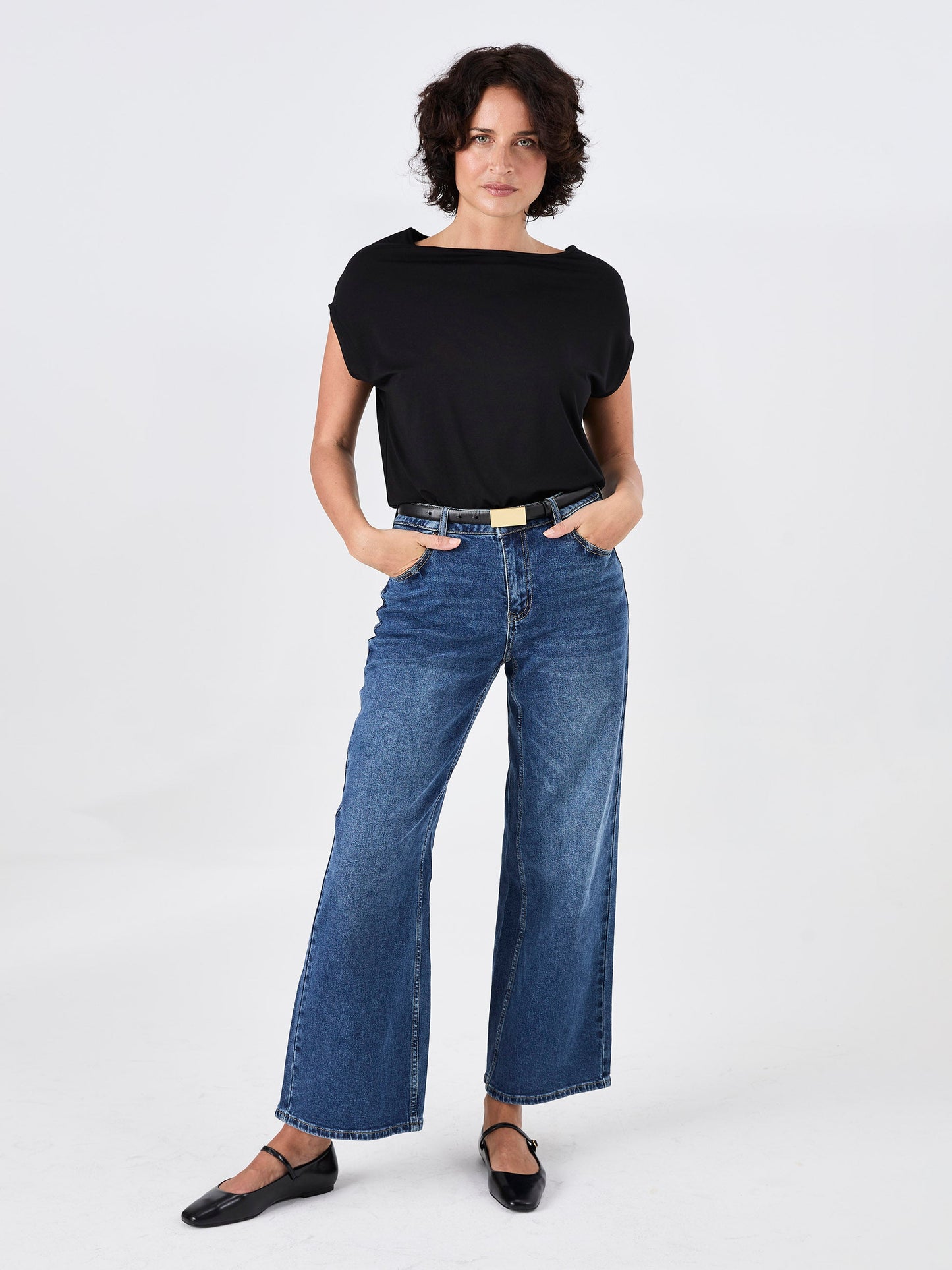 Modal Luxe Layer Tee - Black