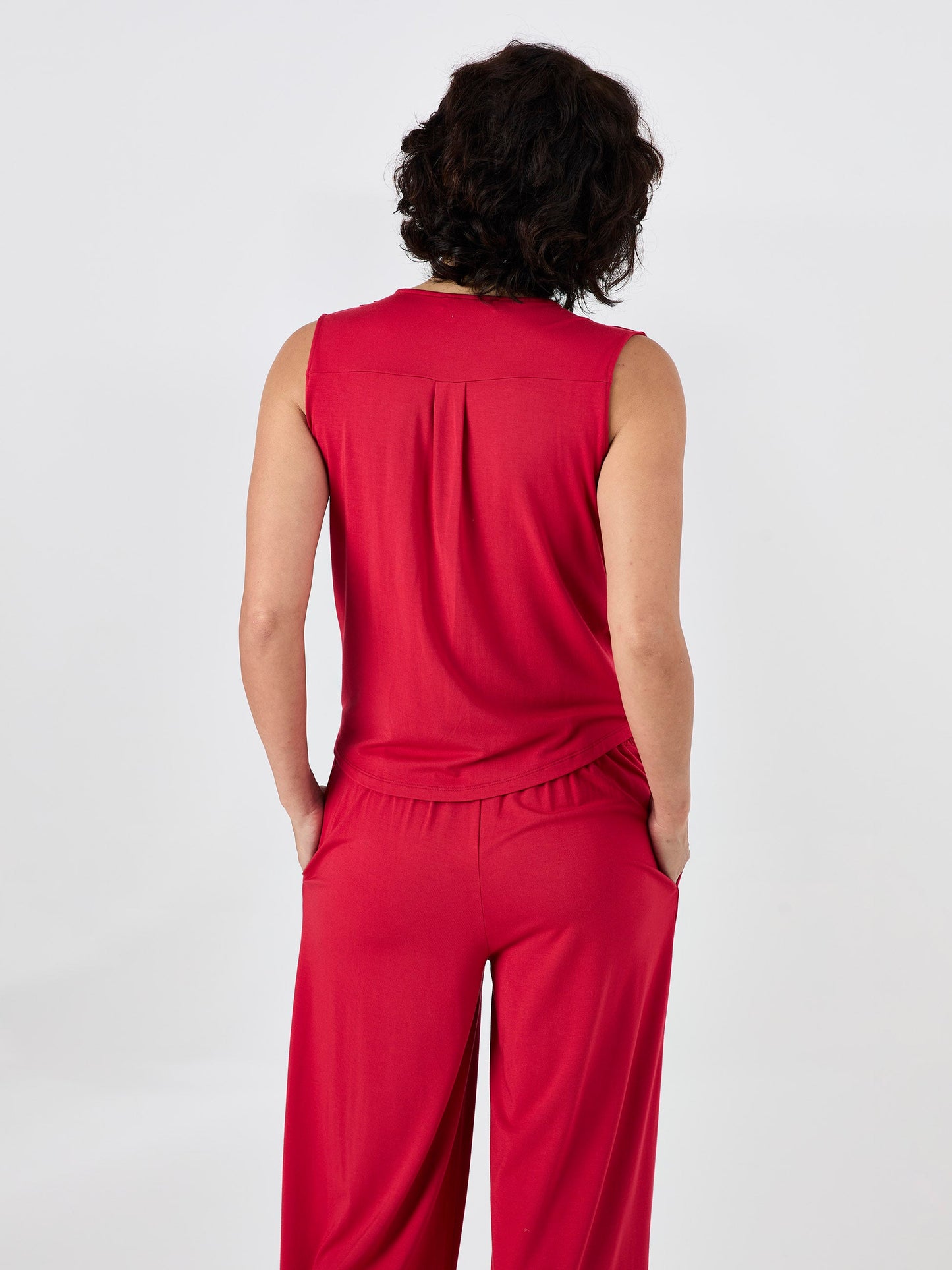 Athena Drape Top - Cherry