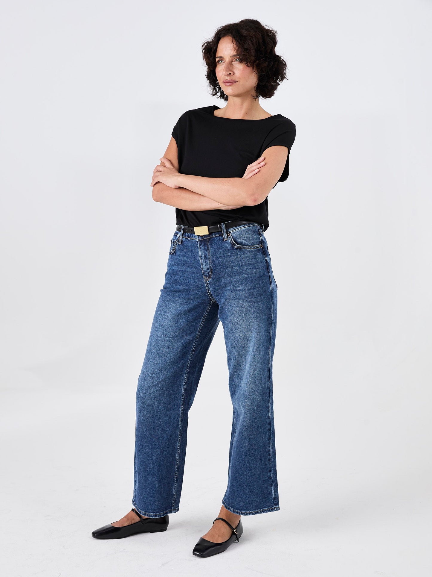 Modal Luxe Layer Tee - Black