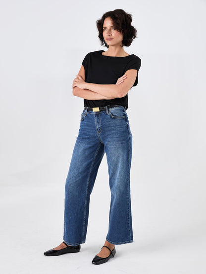 Modal Luxe Layer Tee - Black