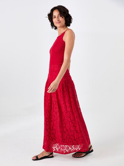 Chantelle Lace Skirt - Cherry