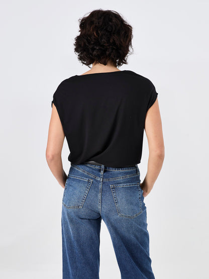Modal Luxe Layer Tee - Black