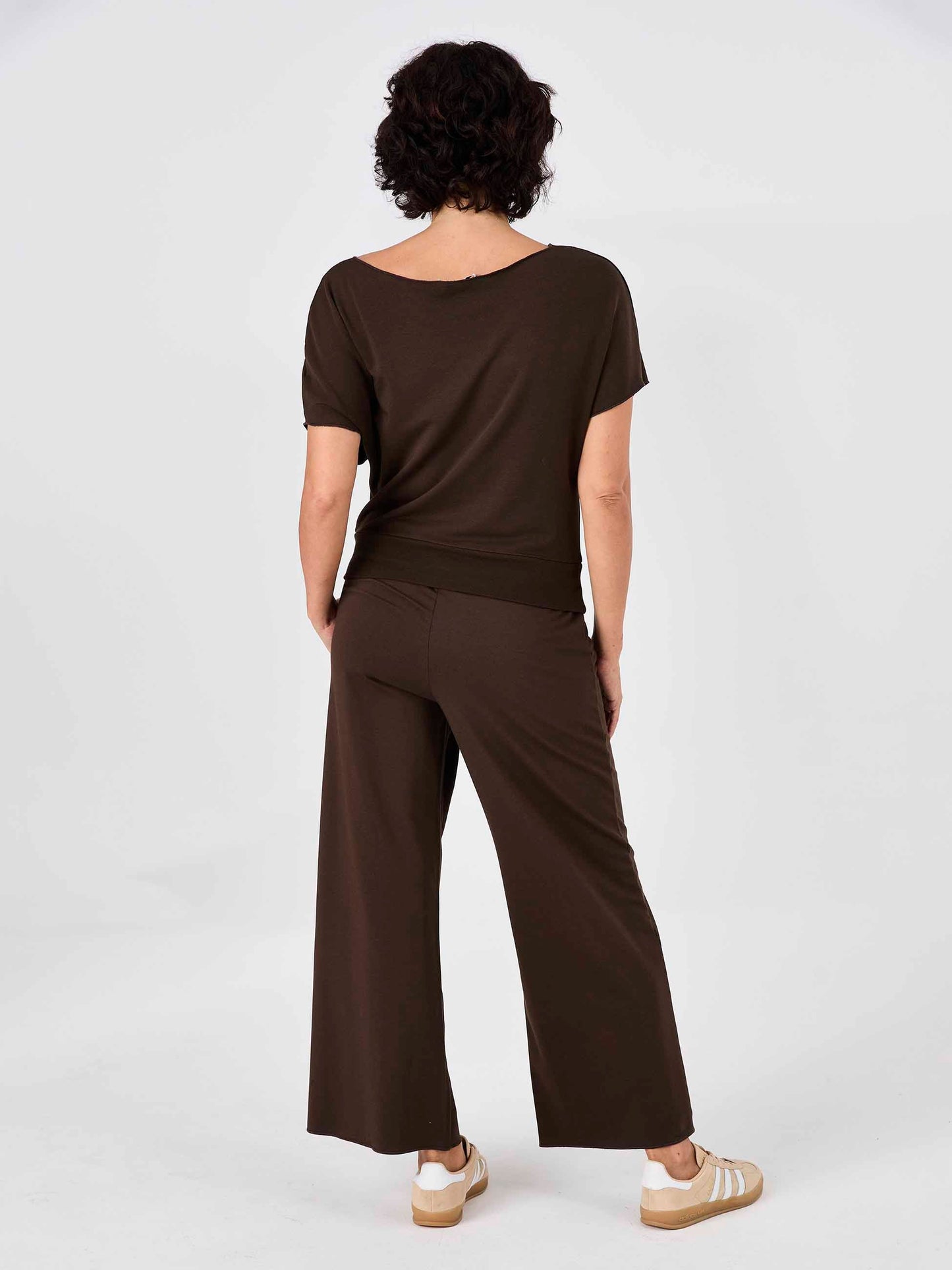Classic Wide Leg Sweat Pants - Coffee Bean