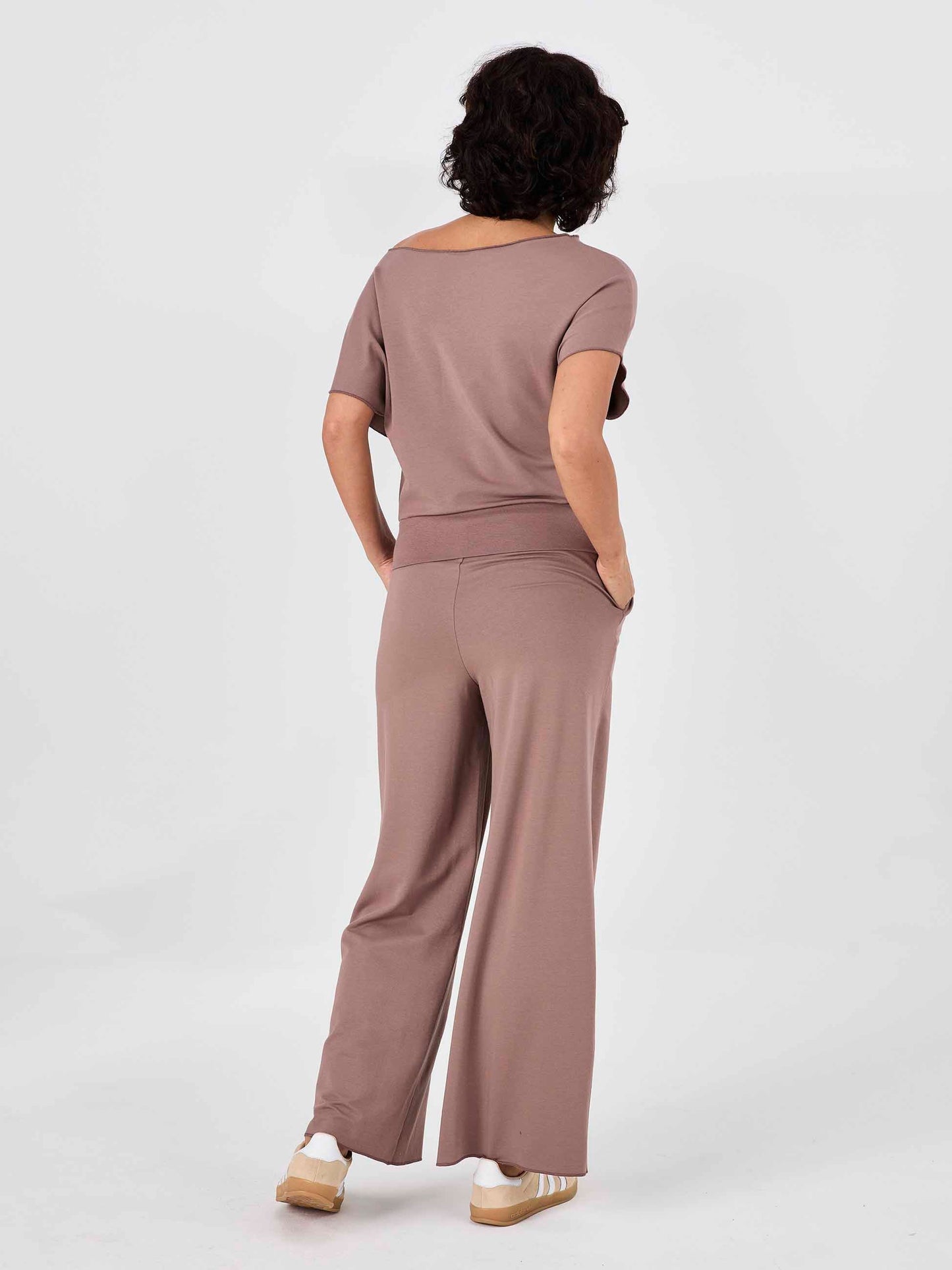 Classic Wide Leg Sweat Pants - Taupe