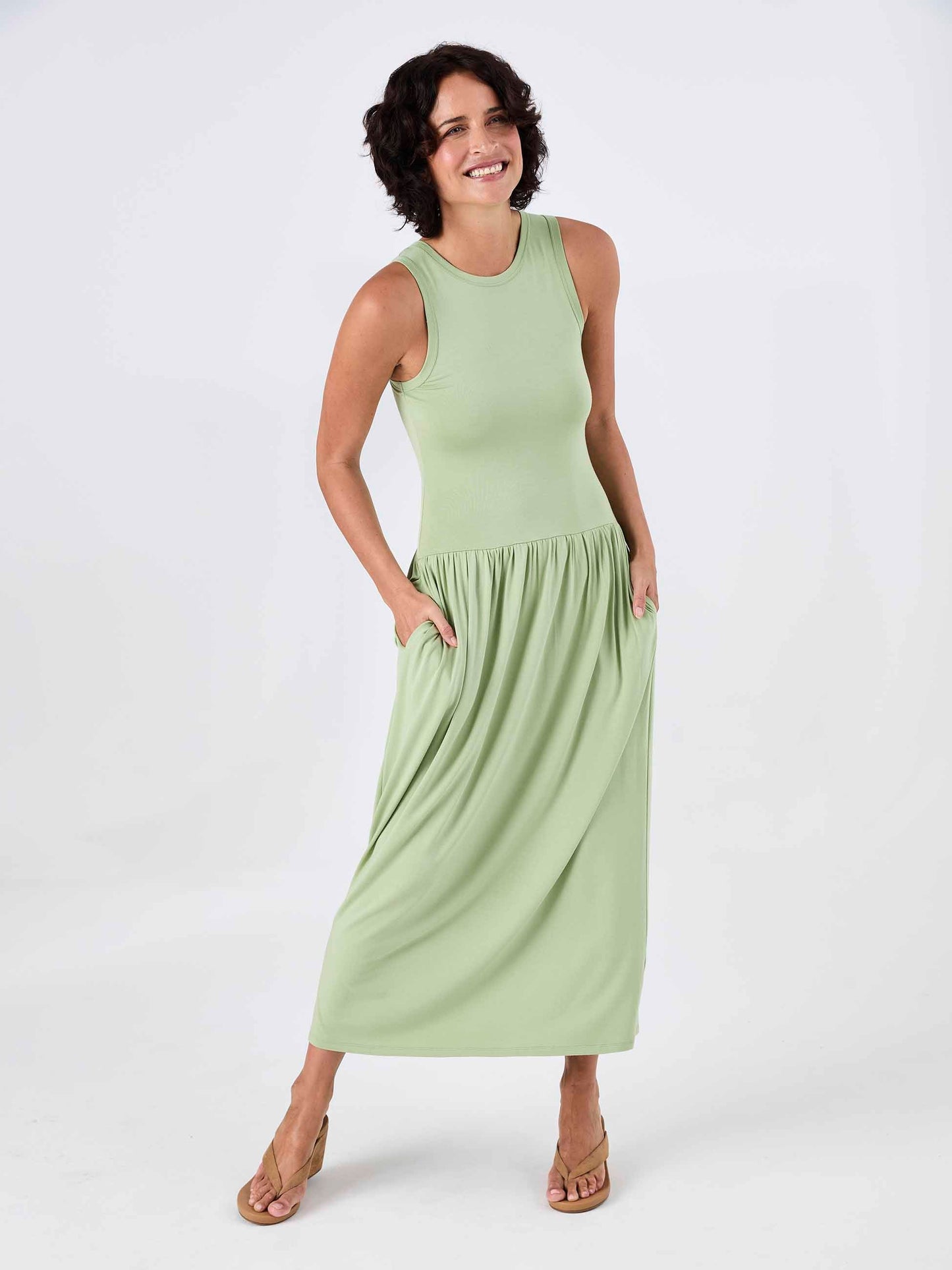 Essential Maxi Dress - Matcha Green