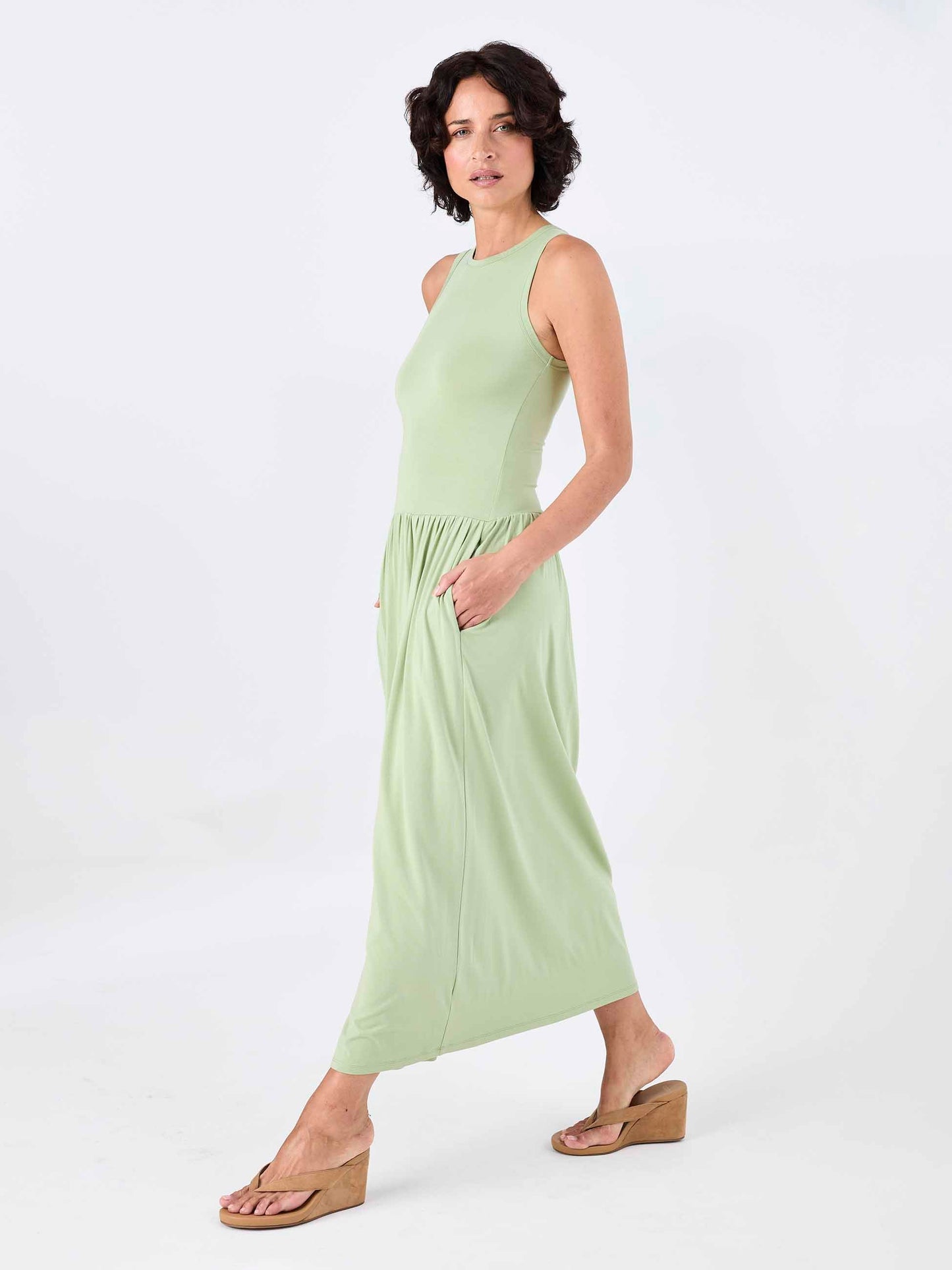 Essential Maxi Dress - Matcha Green