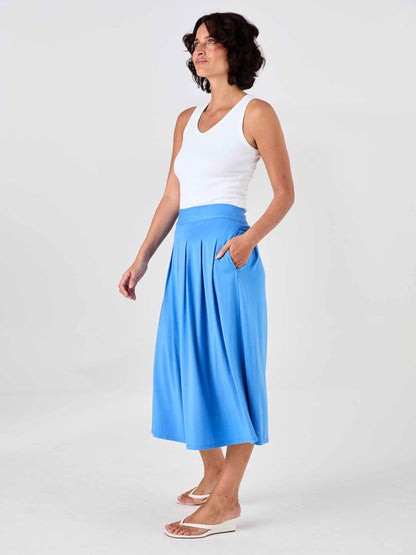 Pleat Skirt - Cobalt