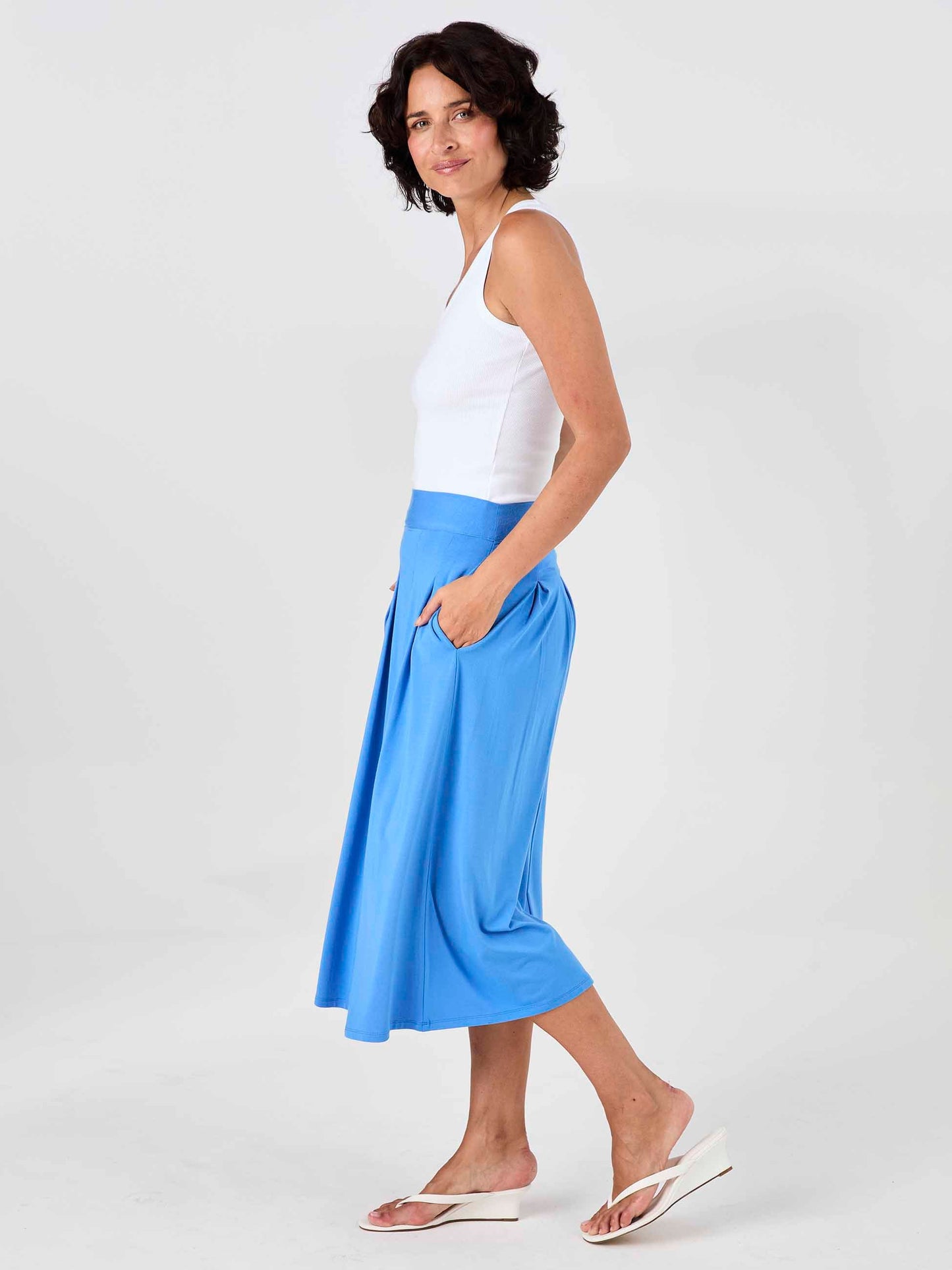 Pleat Skirt - Cobalt