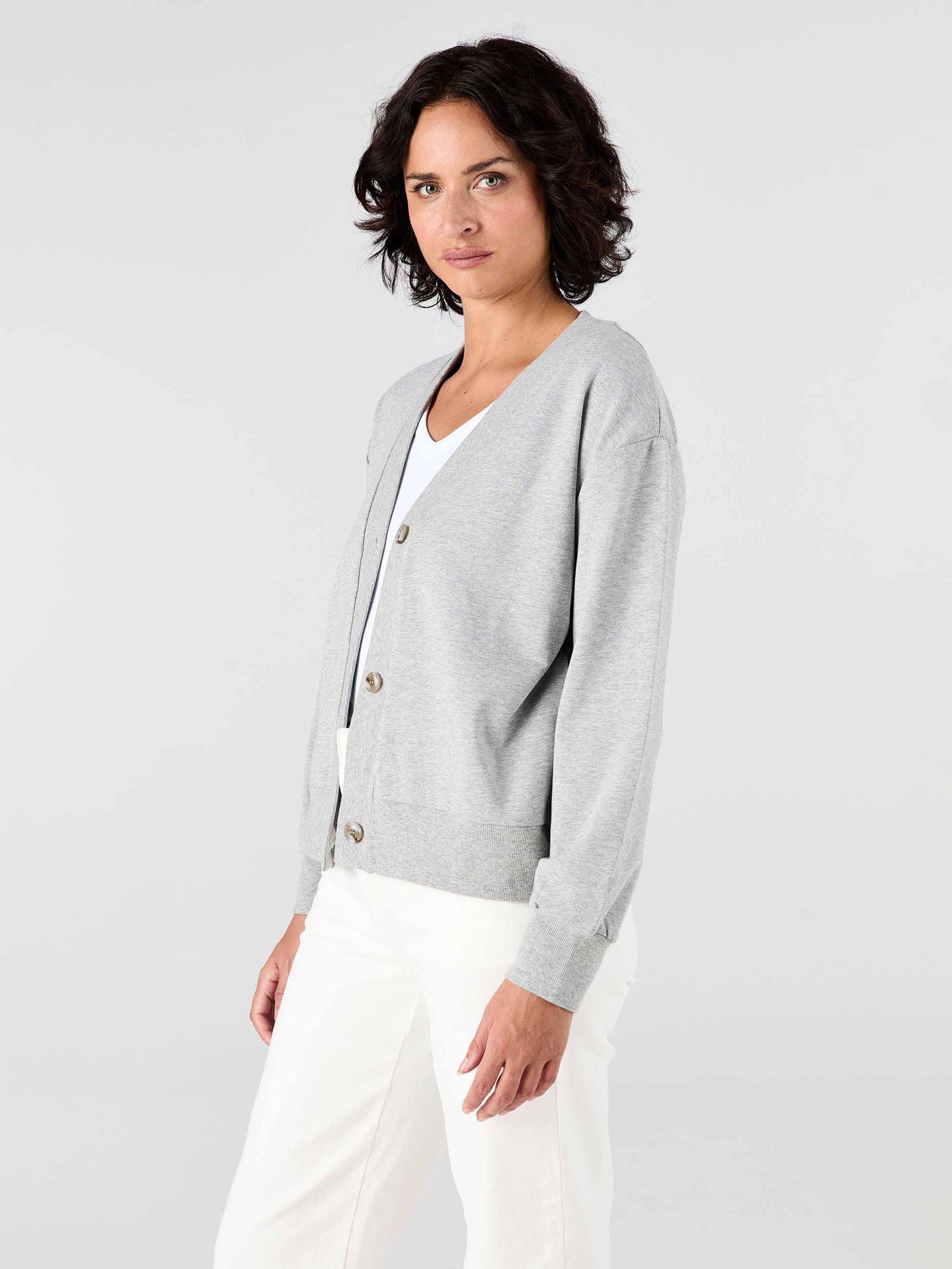 Leighton Sweat Top - Grey Marl