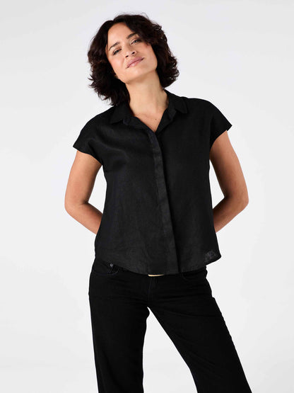 Laurel Linen Shirt - Black