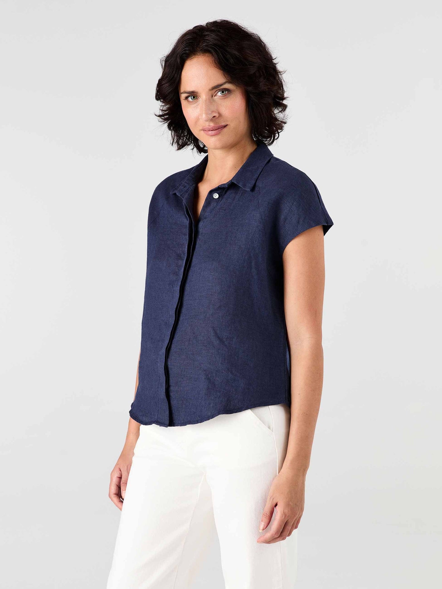 Laurel Linen Shirt - Navy