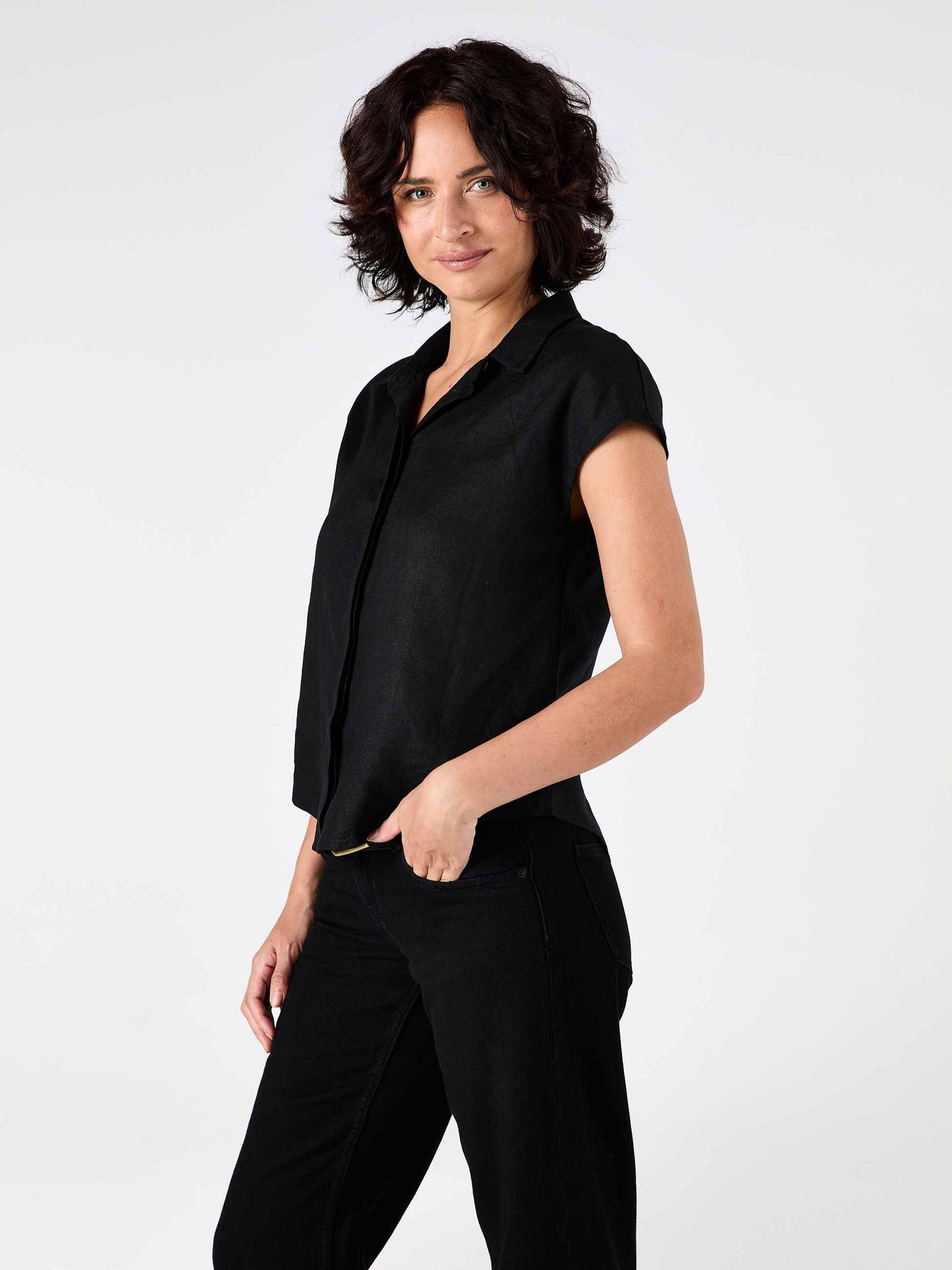 Laurel Linen Shirt - Black