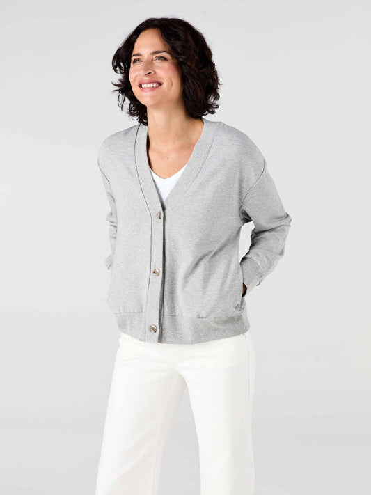 Leighton Sweat Top - Grey Marl