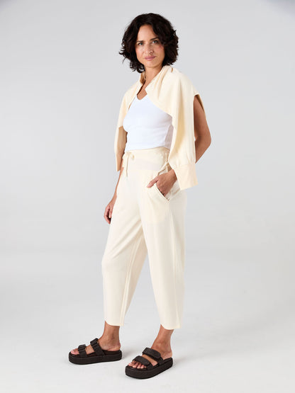 Kyoto Ankle Length French Terry Jogger - Winter White