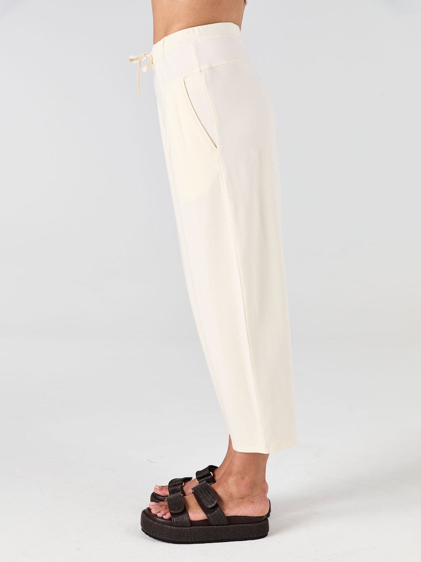 Kyoto Ankle Length French Terry Jogger - Winter White