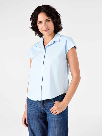 Laurel Poplin Shirt - Pale Blue