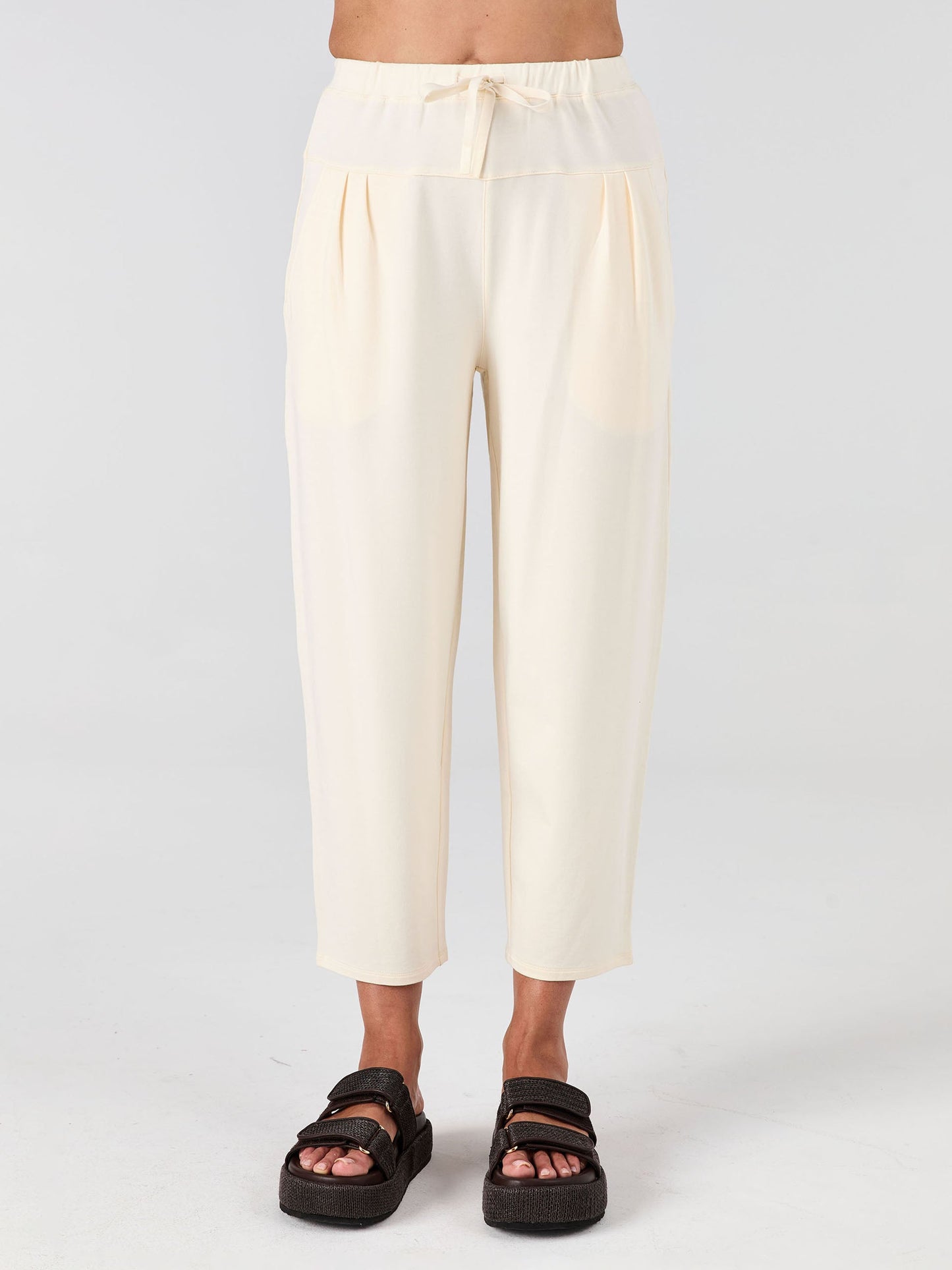 Kyoto Ankle Length French Terry Jogger - Winter White