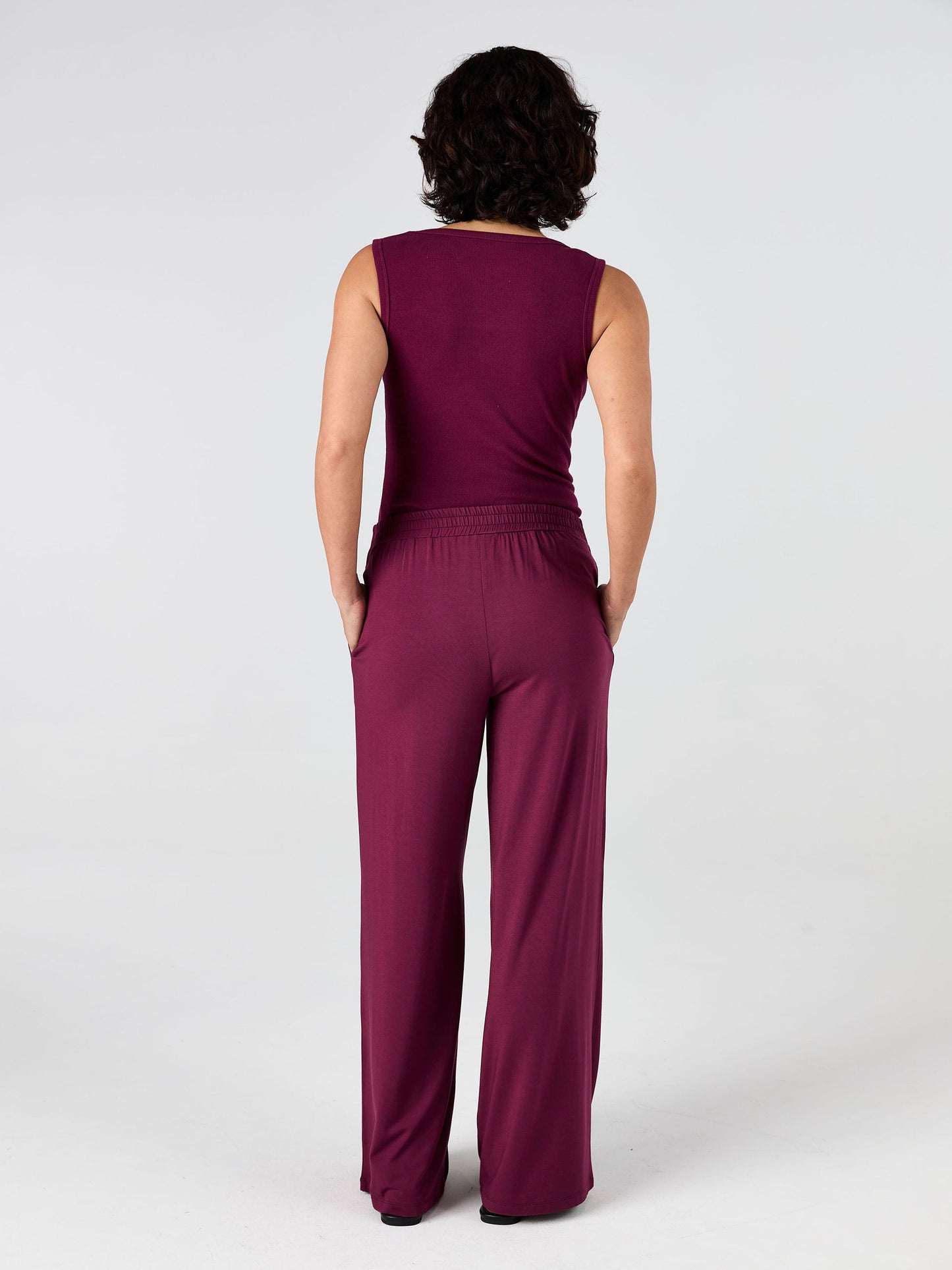 Emery Wide Leg Pants - Ruby