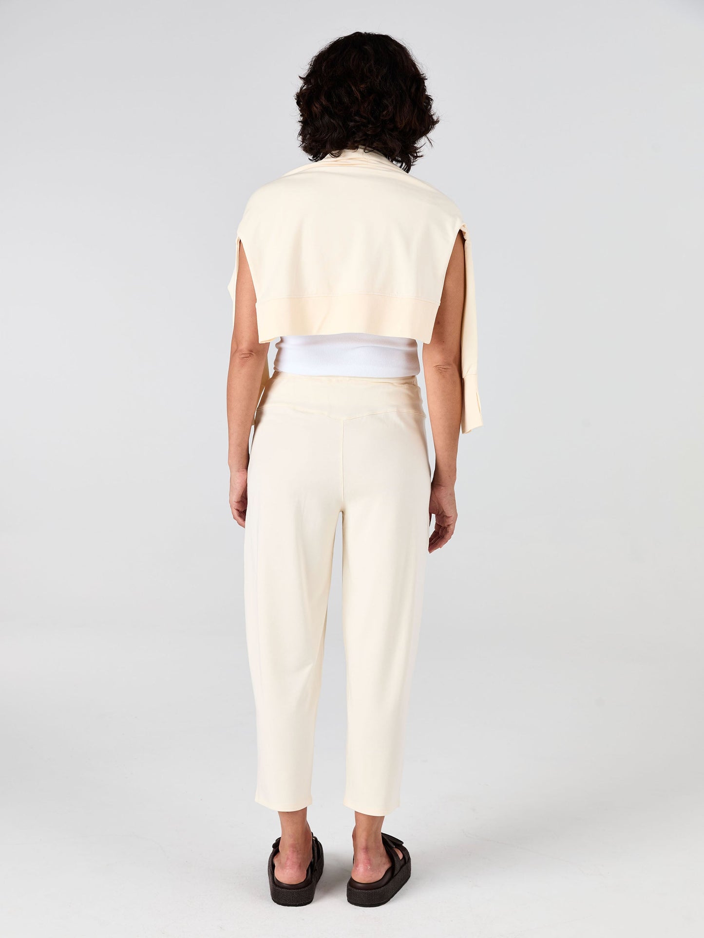 Kyoto Ankle Length French Terry Jogger - Winter White