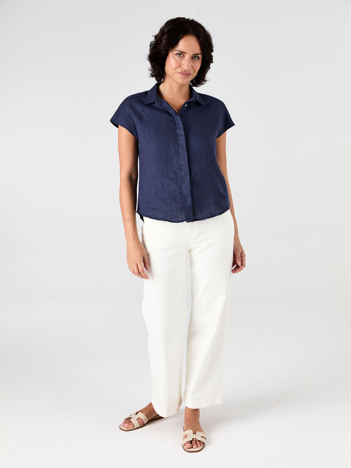 Laurel Linen Shirt - Navy