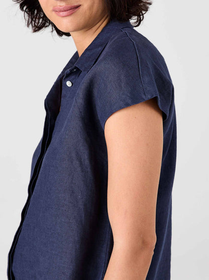 Laurel Linen Shirt - Navy