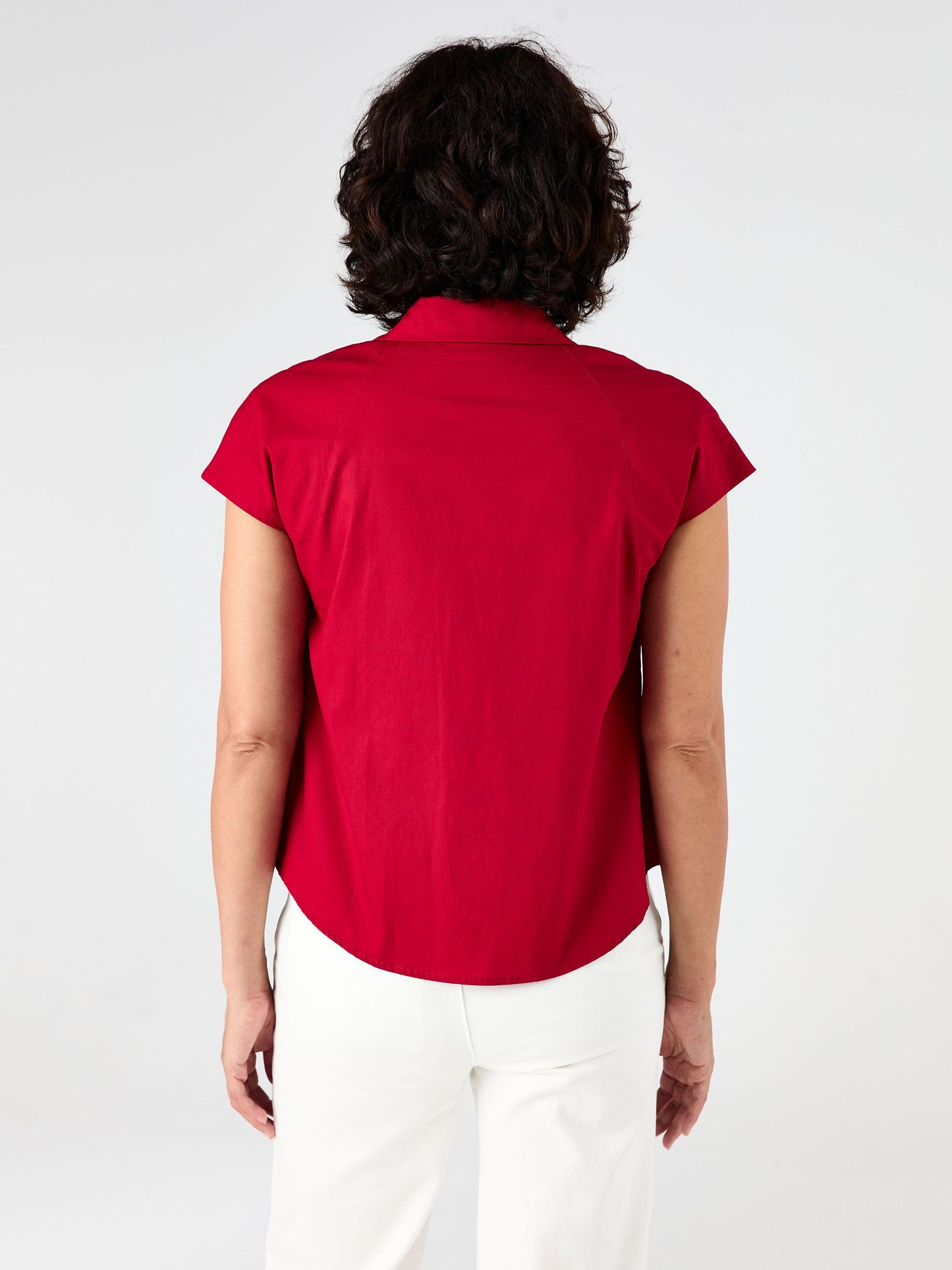 Laurel Poplin Shirt - Cherry