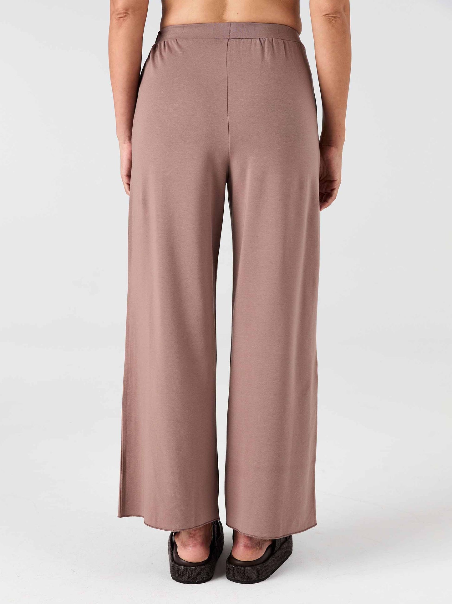 Classic Wide Leg Sweat Pants - Taupe