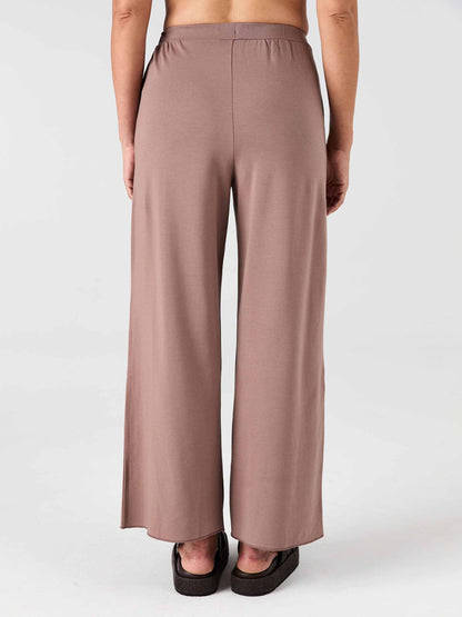 Classic Wide Leg Sweat Pants - Taupe