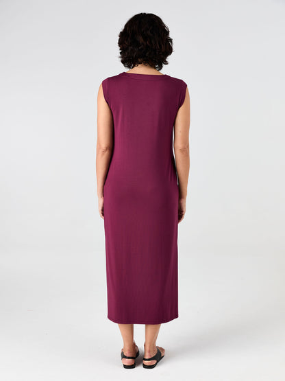 Everly V Neck Maxi  Dress - Ruby
