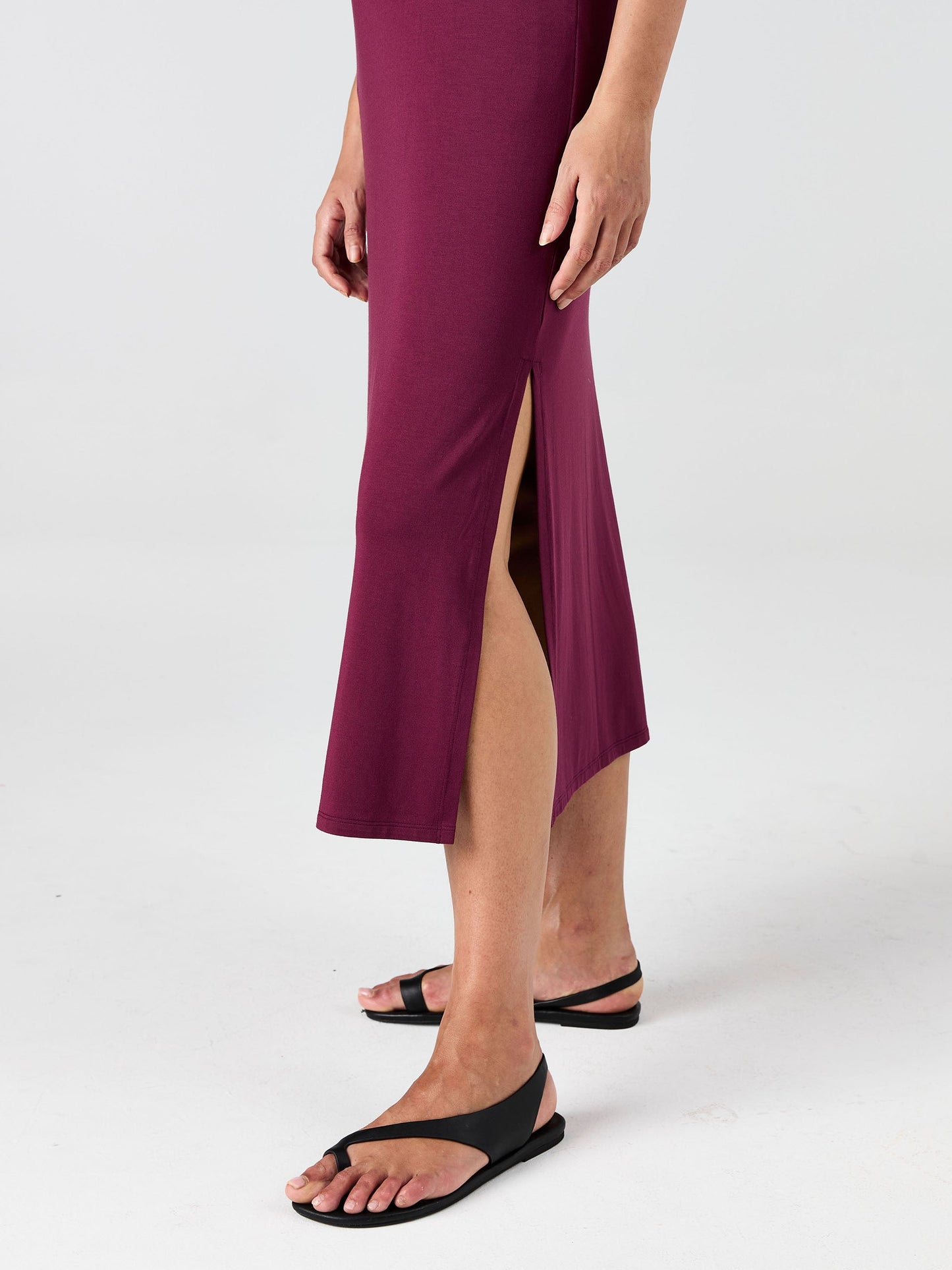Everly V Neck Maxi  Dress - Ruby
