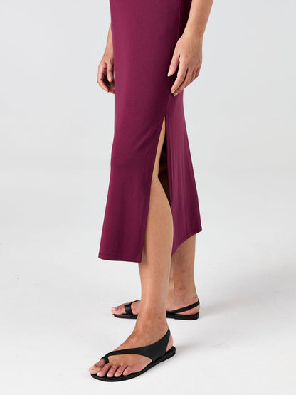 Everly V Neck Maxi  Dress - Ruby
